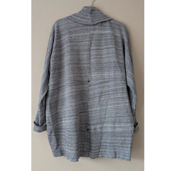 Aritzia Wilfred Diderot Cocoon Sweater Cardigan Open Front Slouchy Space Gray L - Picture 2 of 6